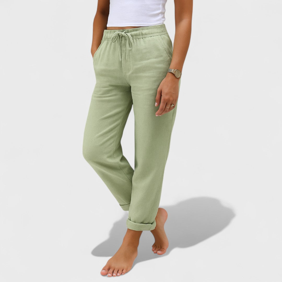 Klára - lněné Strečové Kalhoty