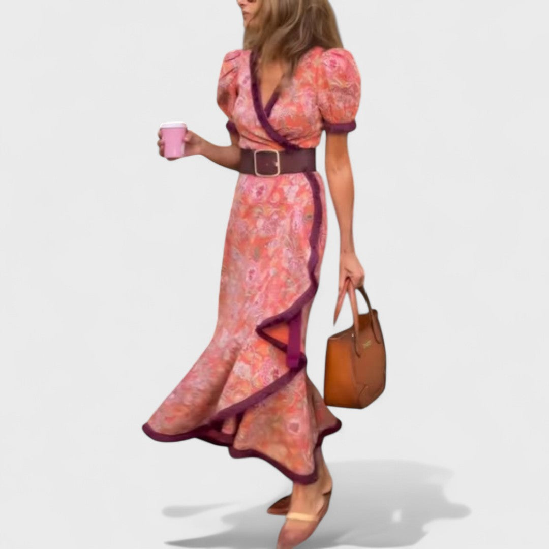 Klára - Elegantní Růžové Maxi Šaty