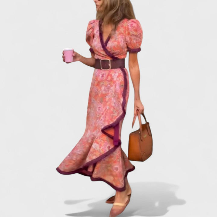 Klára - Elegantní Růžové Maxi Šaty