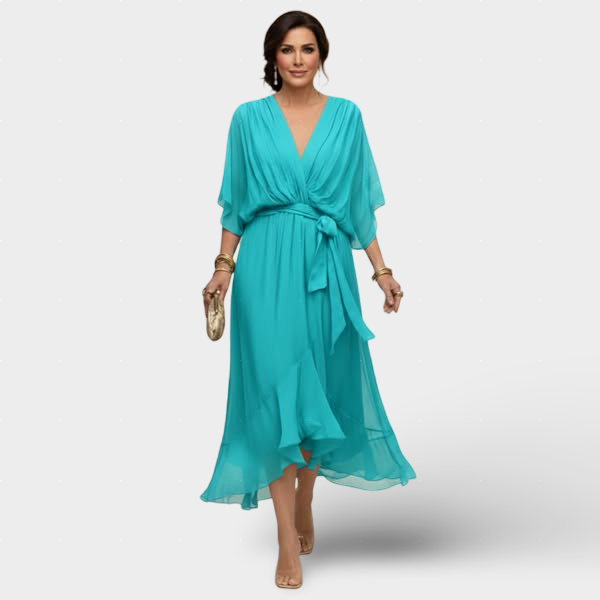 Monica - Šaty z chiffon s výstřihem do V