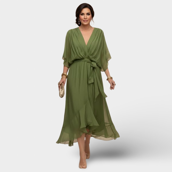 Monica - Šaty z chiffon s výstřihem do V