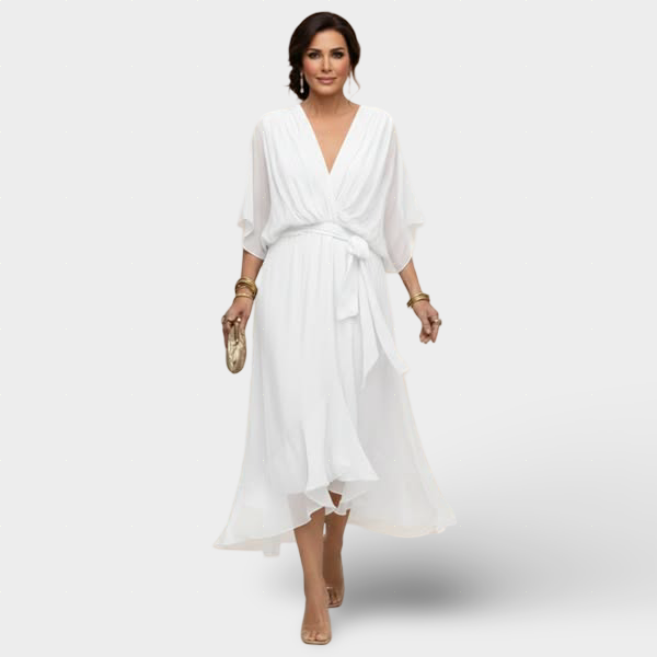 Monica - Šaty z chiffon s výstřihem do V