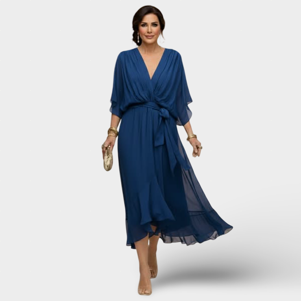 Monica - Šaty z chiffon s výstřihem do V