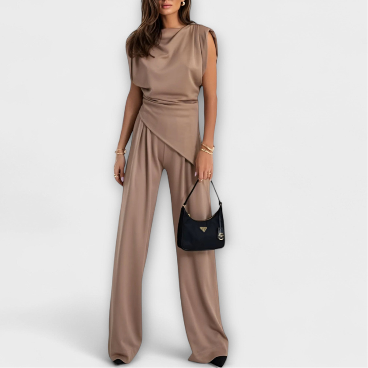 Sofia - Asymetrický komplet s drapovanými rameny