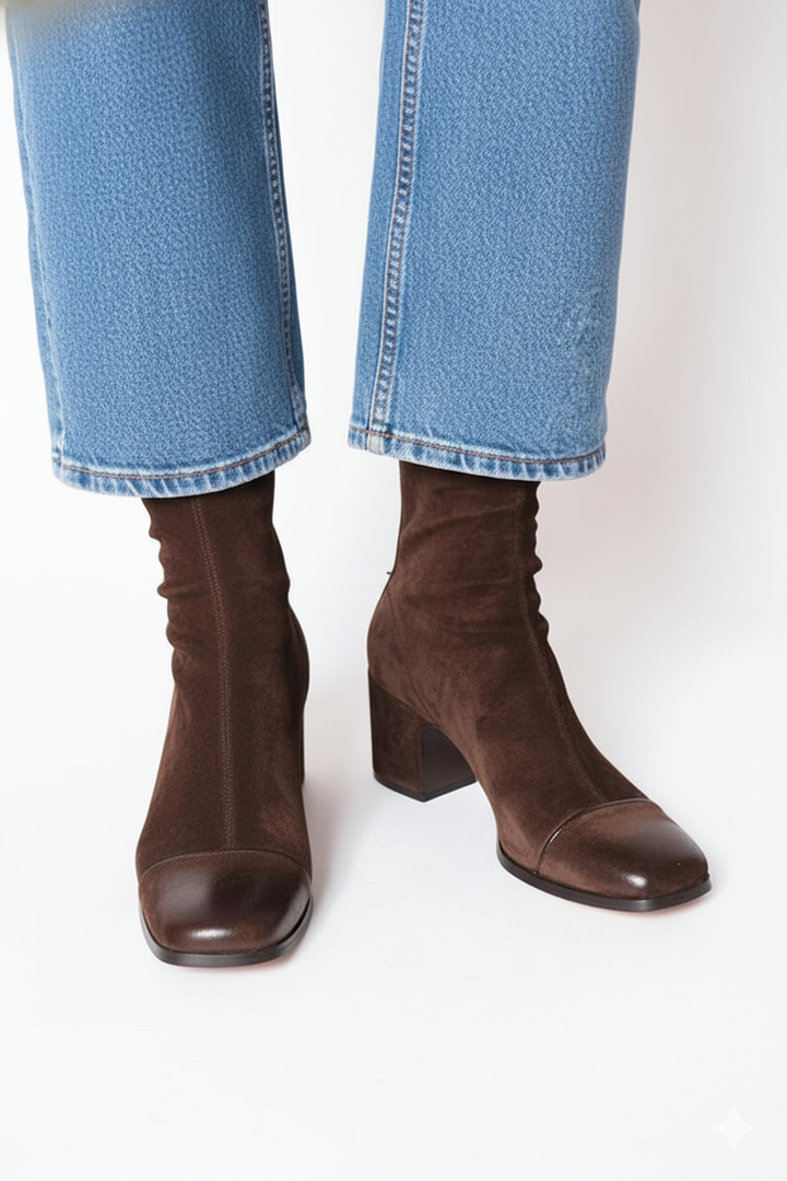 Lucie | Minimalistické Boty s Hranatou Špičkou