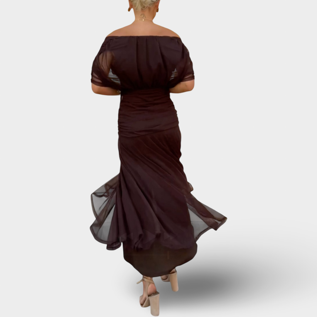 Florendra - Dlouhé šaty s květinovým vzorem a výstřihem do V