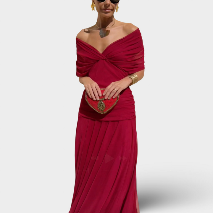 Florendra - Dlouhé šaty s květinovým vzorem a výstřihem do V