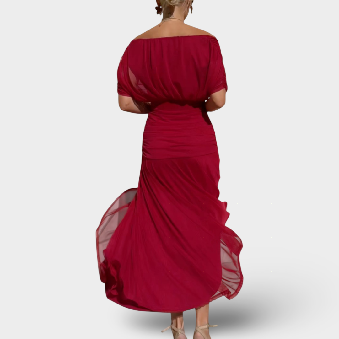 Florendra - Dlouhé šaty s květinovým vzorem a výstřihem do V